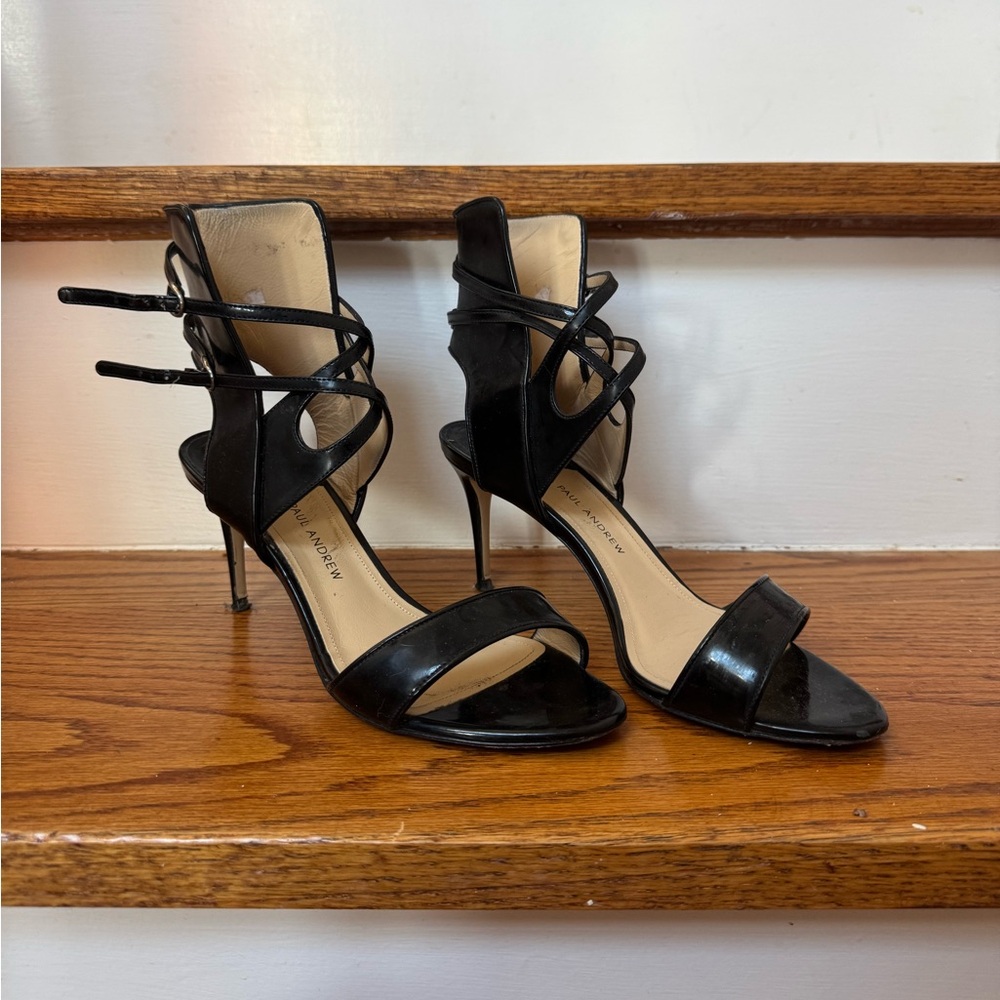 Paul Andrew Black Strappy Heels